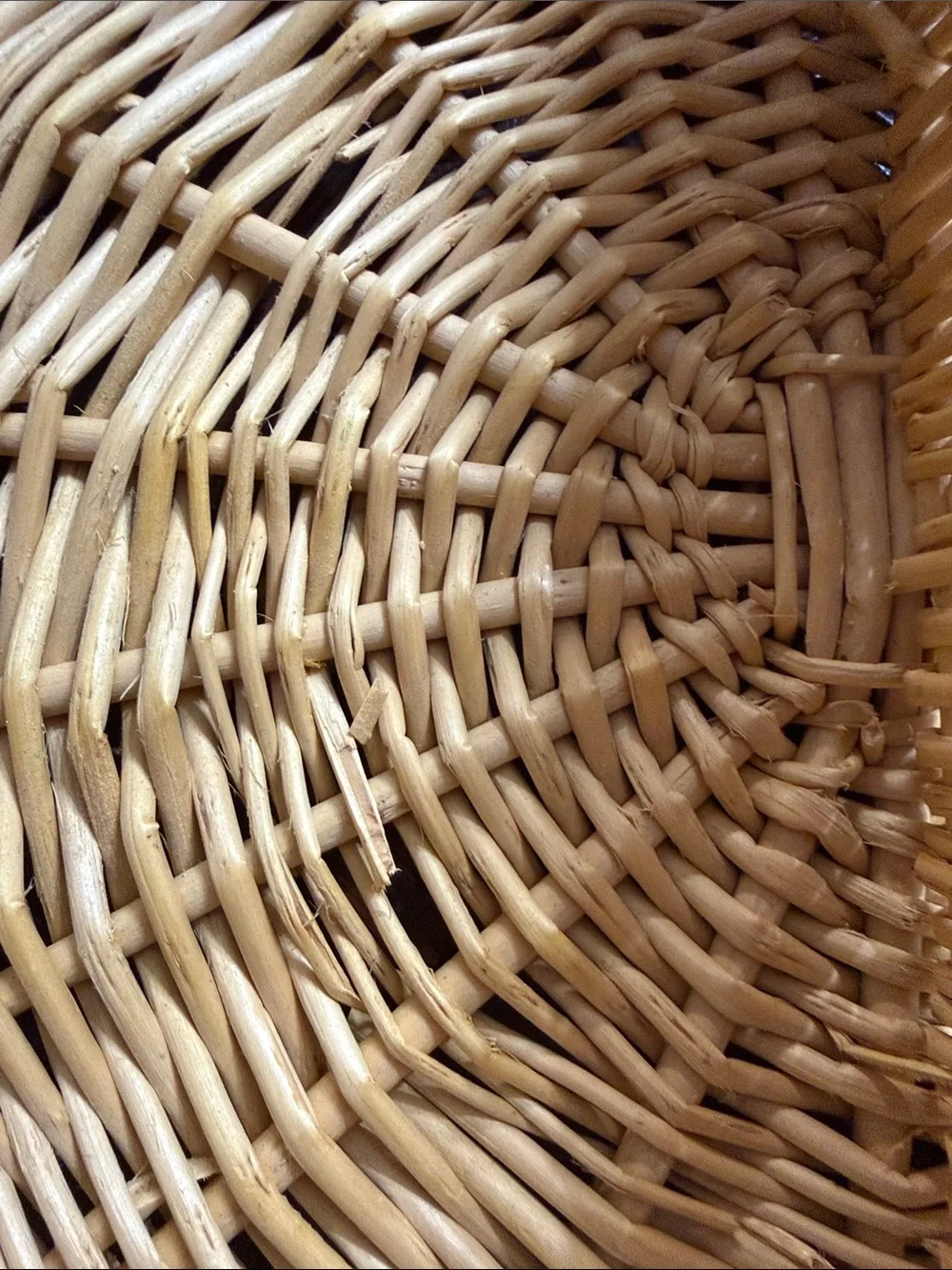 Handwoven Woven Ratton Wicker Divided Basket 12” Serving, Storage or Decorative